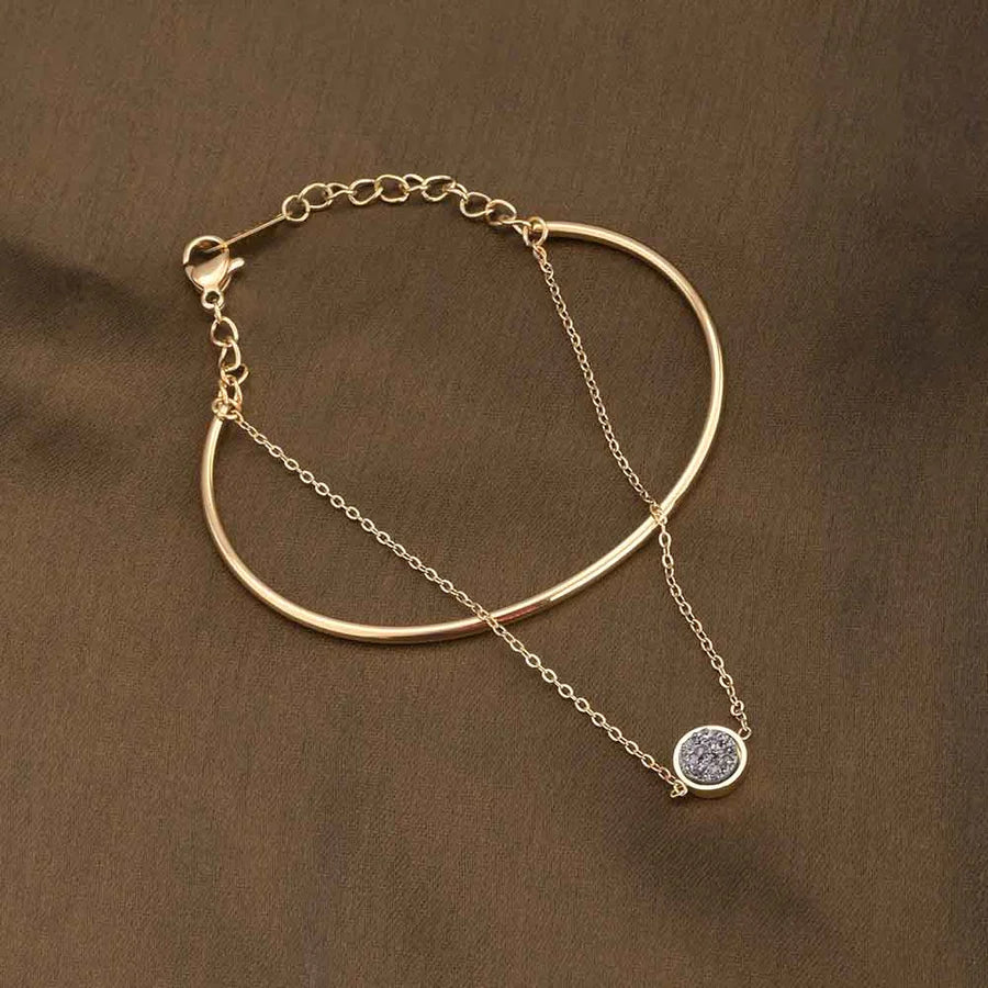 Twin Layer Stone Cuff Bracelet