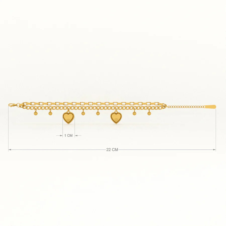 Hearts Charms Bracelet