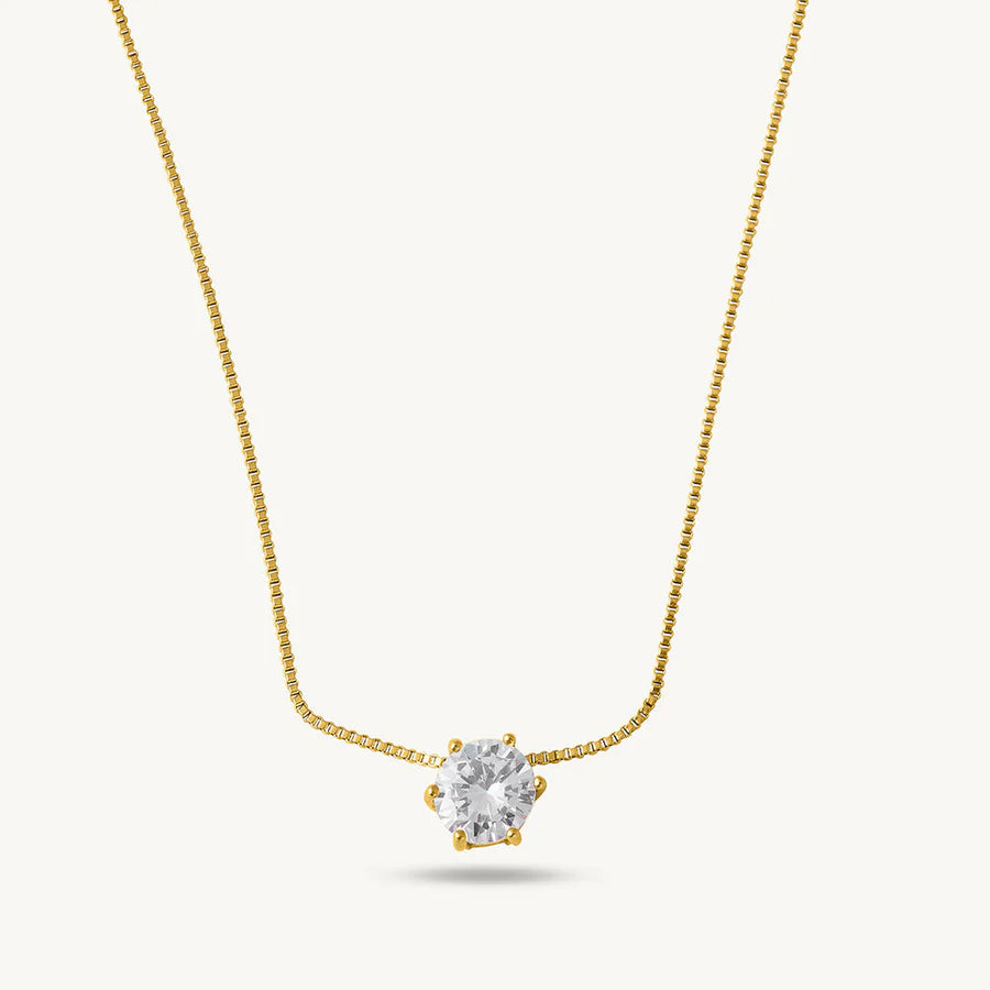 Round Solitaire Necklace
