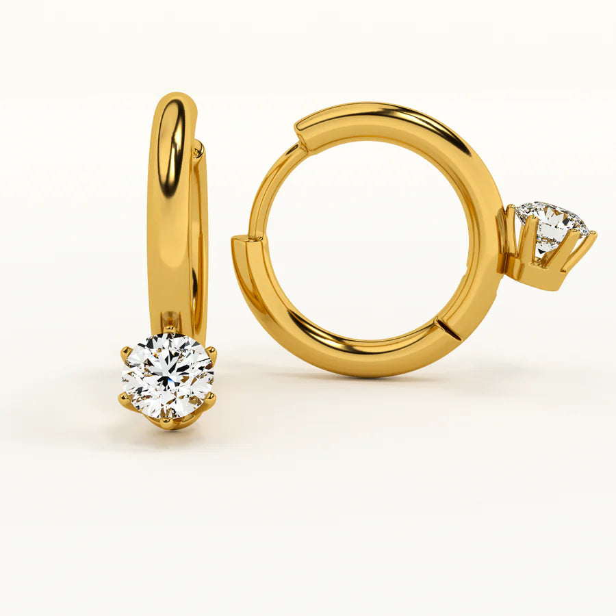 Athiya Solitaire Hoop Earrings