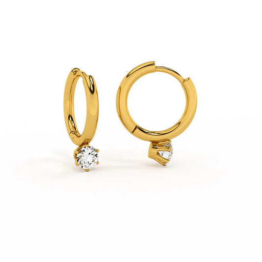 Athiya Solitaire Hoop Earrings