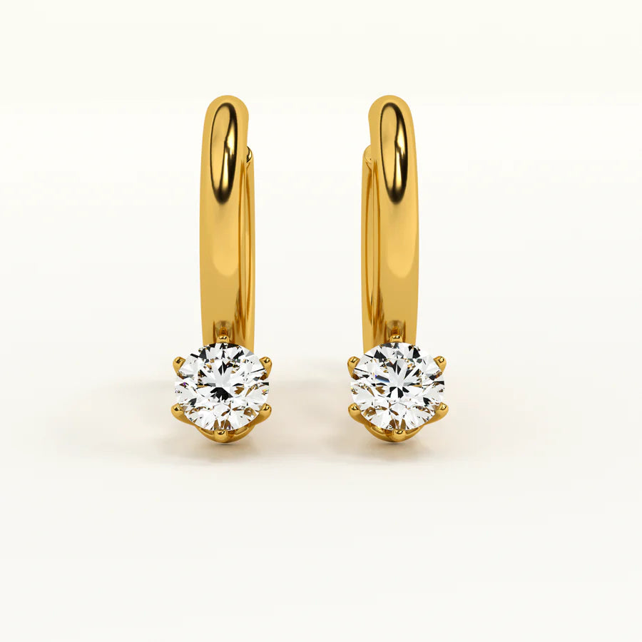 Athiya Solitaire Hoop Earrings
