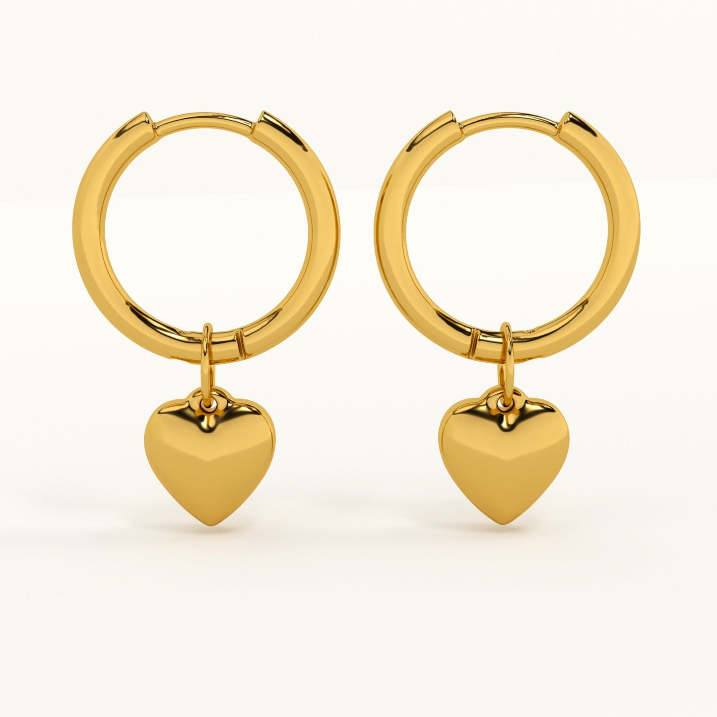 Petite Heart Hoop Earrings