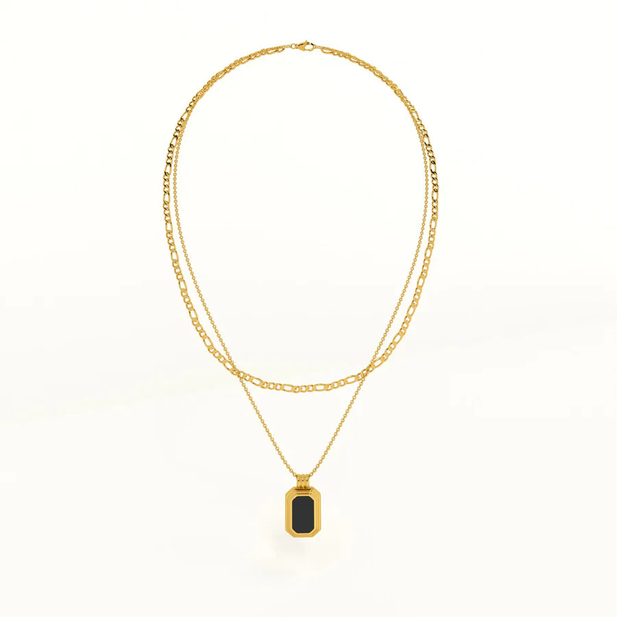 Black Onyx Dual Layer Necklace