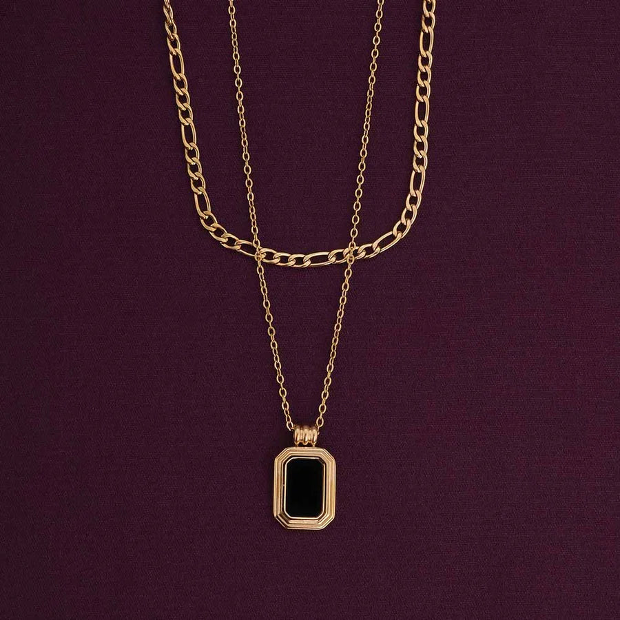 Black Onyx Dual Layer Necklace