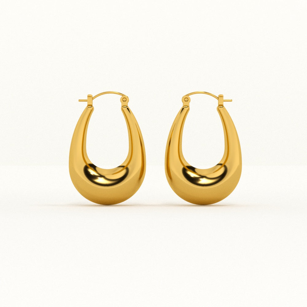 U Curved Chunky Earrings