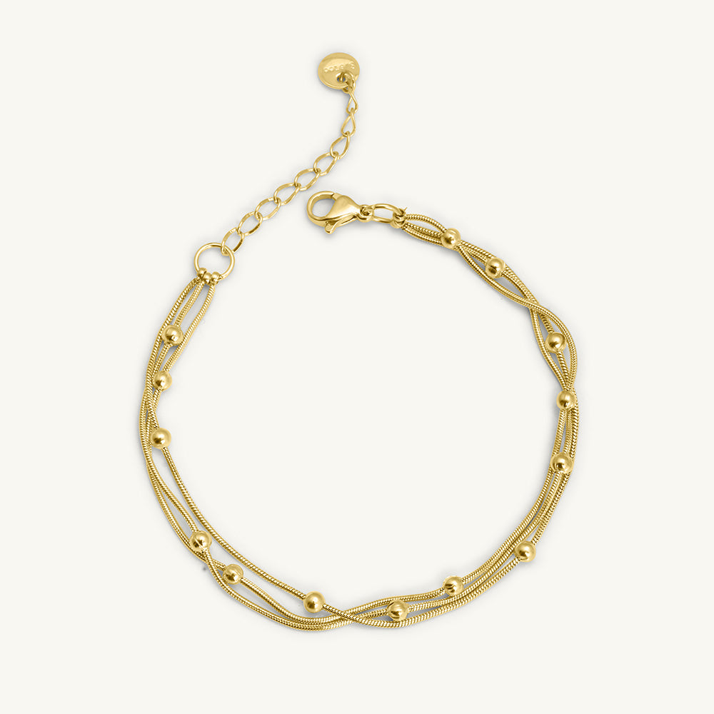 Beaded Layered Chain Bracelet