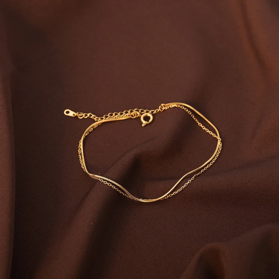 Dual Layered Solid Cable Anklet