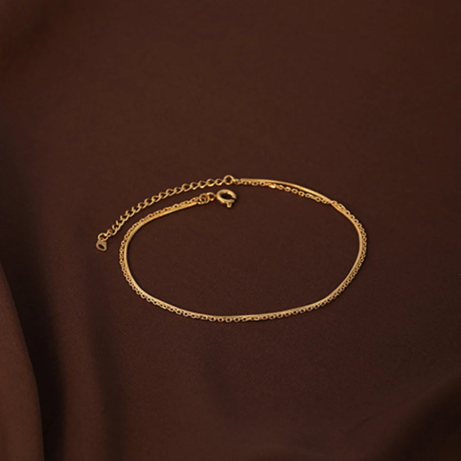 Dual Layered Solid Cable Anklet
