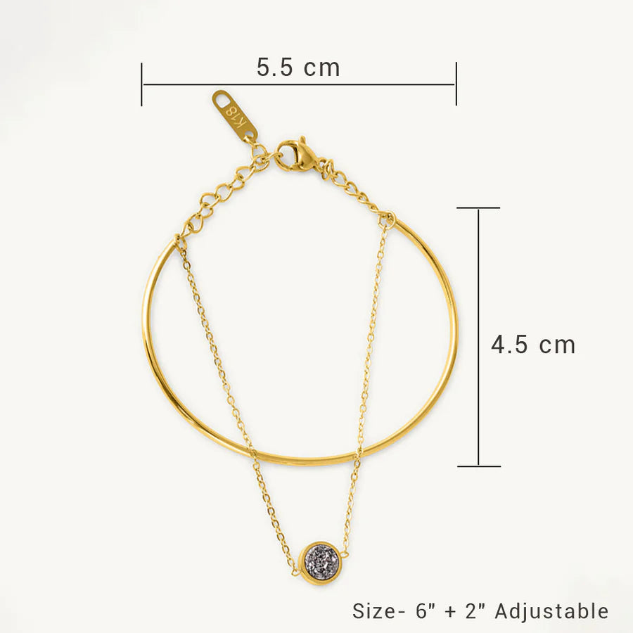 Twin Layer Stone Cuff Bracelet
