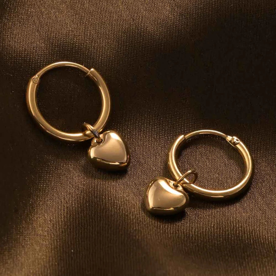 Petite Heart Hoop Earrings