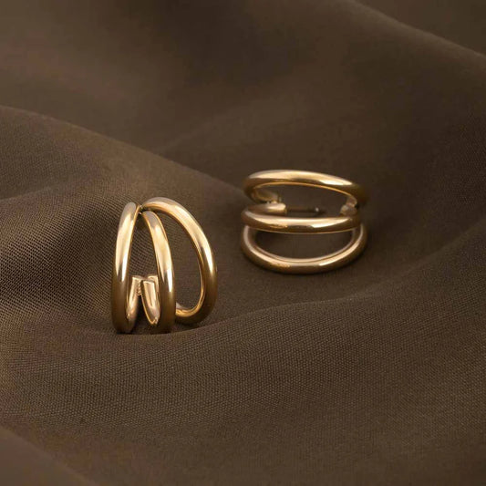 Three-Ring Hoop Earrings