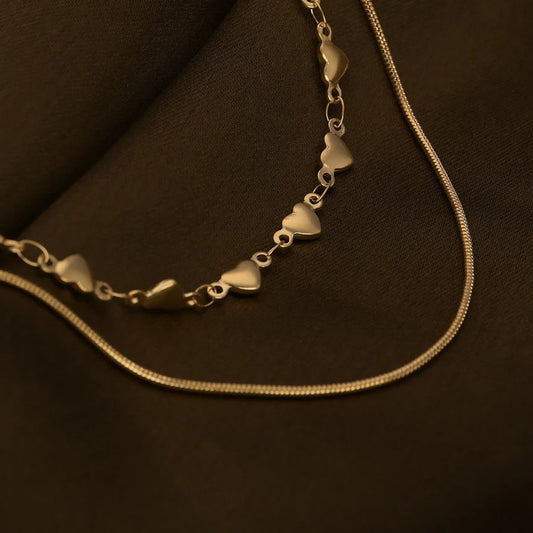 Heart Embrace Two Layered Necklace
