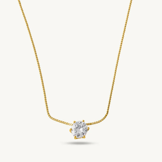 Round Solitaire Necklace