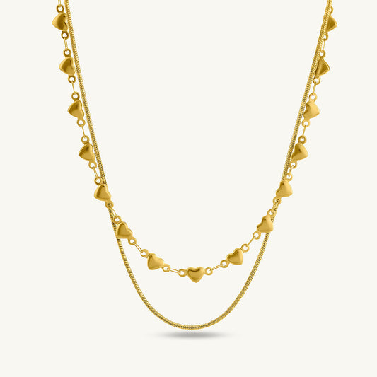 Heart Embrace Two Layered Necklace