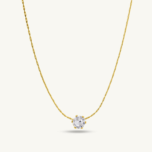 Delicate Solitaire Studded Necklace