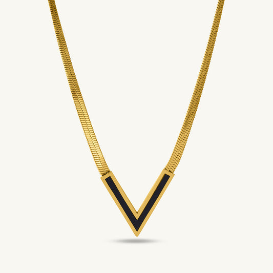 Black V Necklace