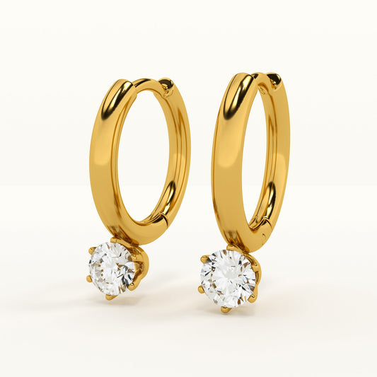 Athiya Solitaire Hoop Earrings
