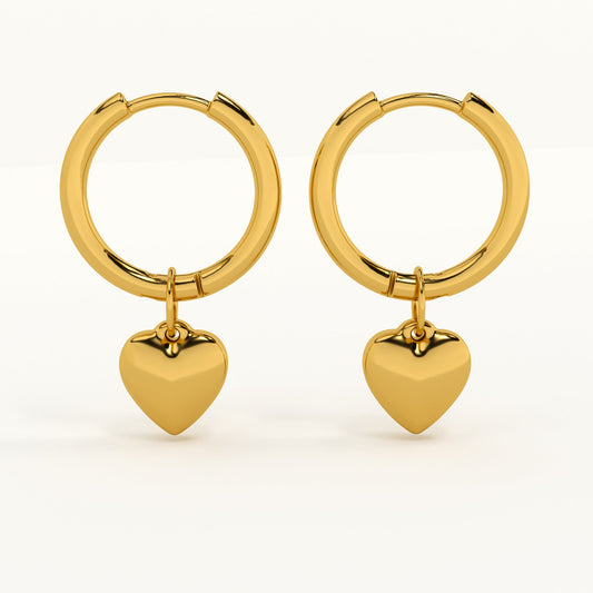 Petite Heart Hoop Earrings