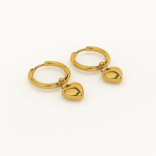 Petite Heart Hoop Earrings