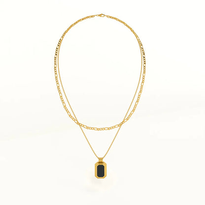 Black Onyx Dual Layer Necklace