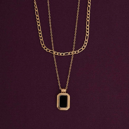Black Onyx Dual Layer Necklace