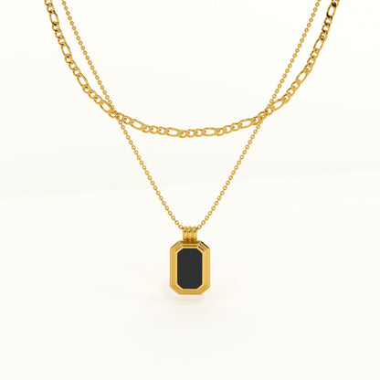 Black Onyx Dual Layer Necklace