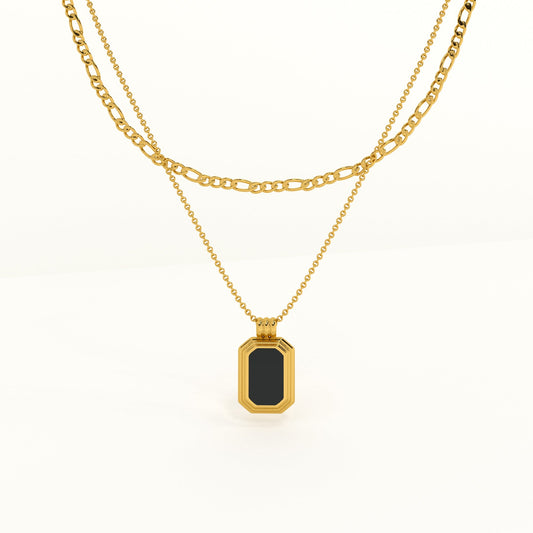 Black Onyx Dual Layer Necklace