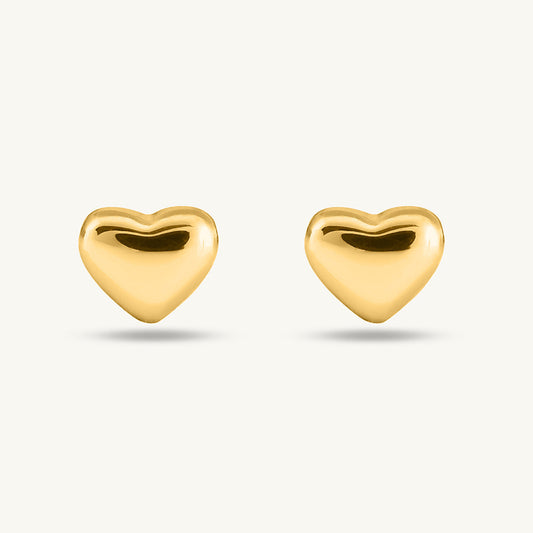 Sleek Heart Stud Earrings