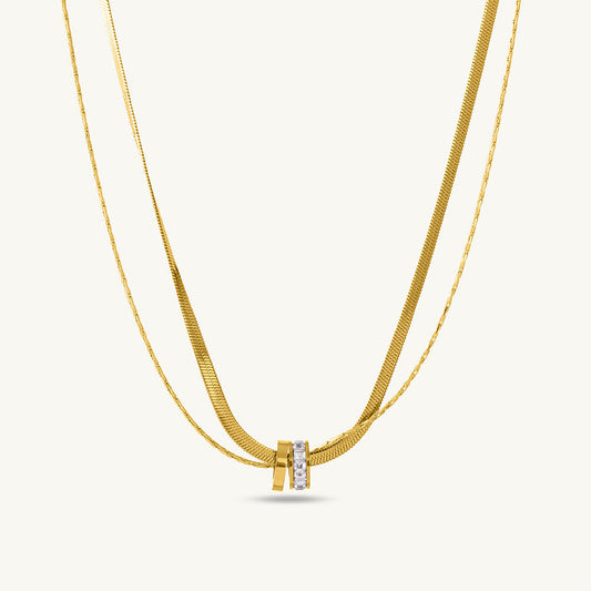 Golden Rings Layered Necklace