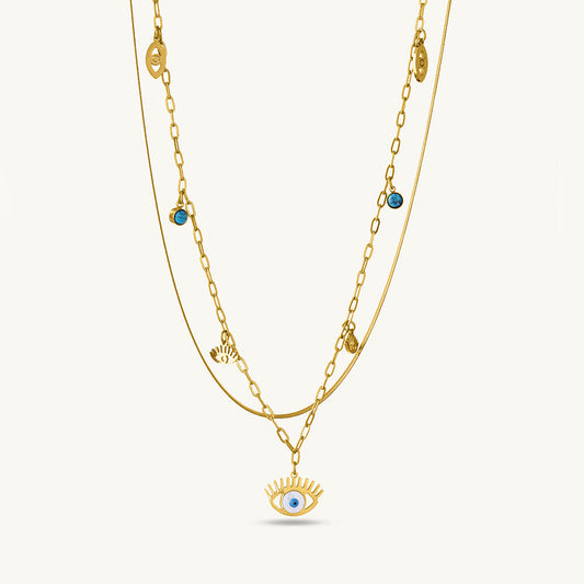 Evil Eye Cascade Necklace