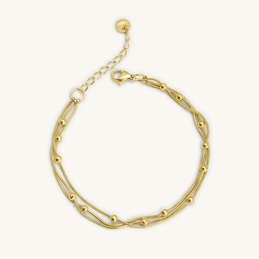 Beaded Layered Chain Bracelet